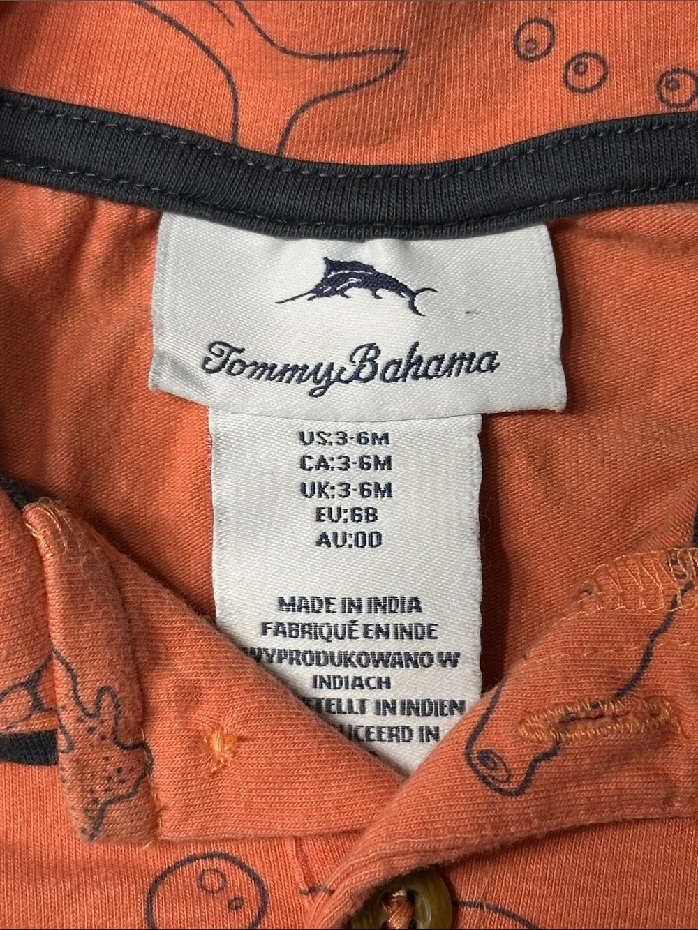Tommy Bahama Coral Shark & Sea Life Polo One-Piece Bodysuit